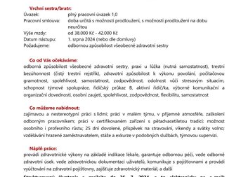 Vrchní sestra CHDPS