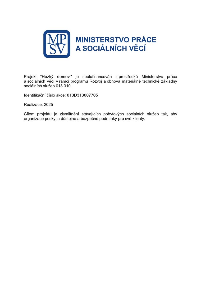 WEBOVÁ PUBLICITA - HEZKÝ DOMOV - MPSV